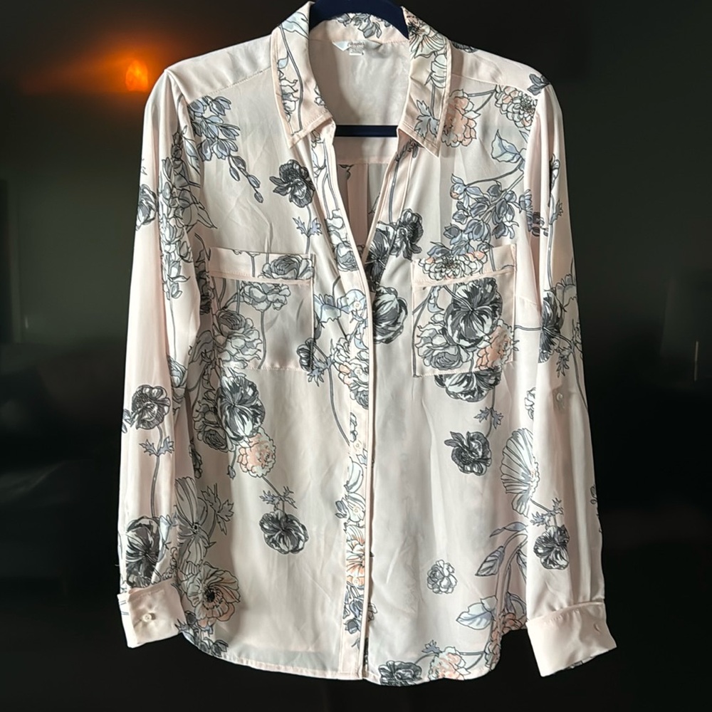 Candies double pocket button sleeve blouse